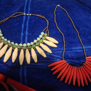2 Teng Yue Beaded Statement Necklaces